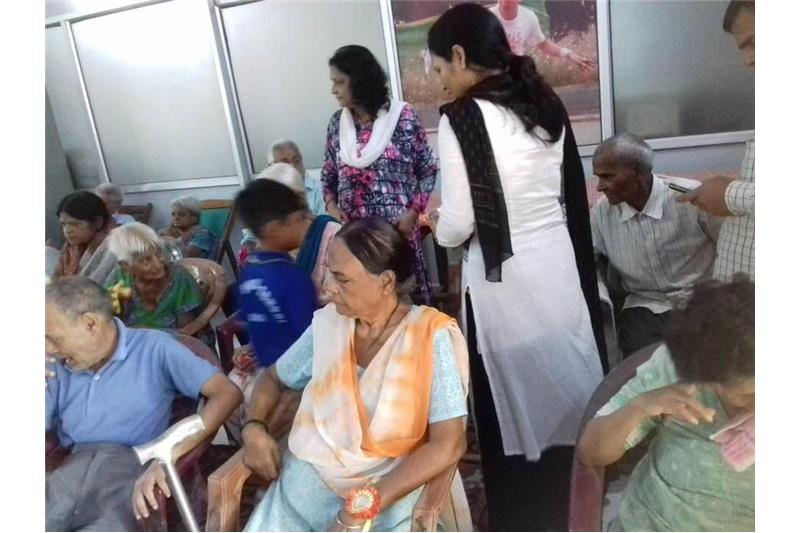 Children from DPS Eldeco visited the Cheshire Home today to celebrate Rakhi 