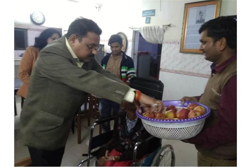 Mr Vijay Kumar Srivastava SDM celebrating his birthday with the Cheshire Home residents 07 Feb 2020.