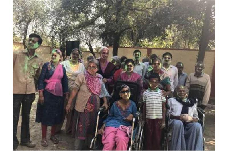 Celebrating Holi with our Residents of Cheshire Home Today. Loved it.