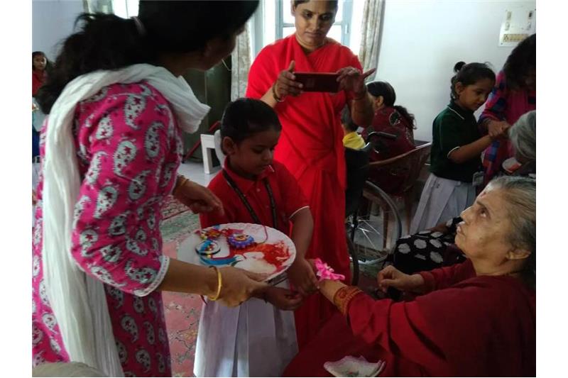Children from DPS Eldeco celebrated Rakhi with the Residents of Cheshire Home Lucknow.