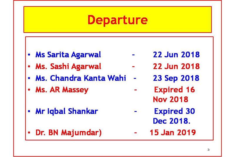 Presentation to Mrs Nita Ganguli at Cheshire Home on 15 March 2019