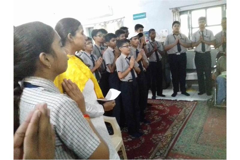 Children from Manipal Public School  visited the Cheshire Home 