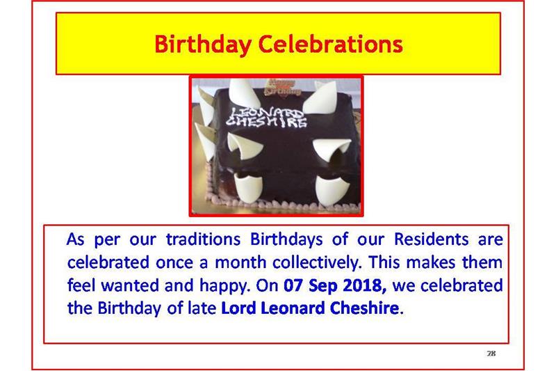 Presentation to Mrs Nita Ganguli at Cheshire Home on 15 March 2019