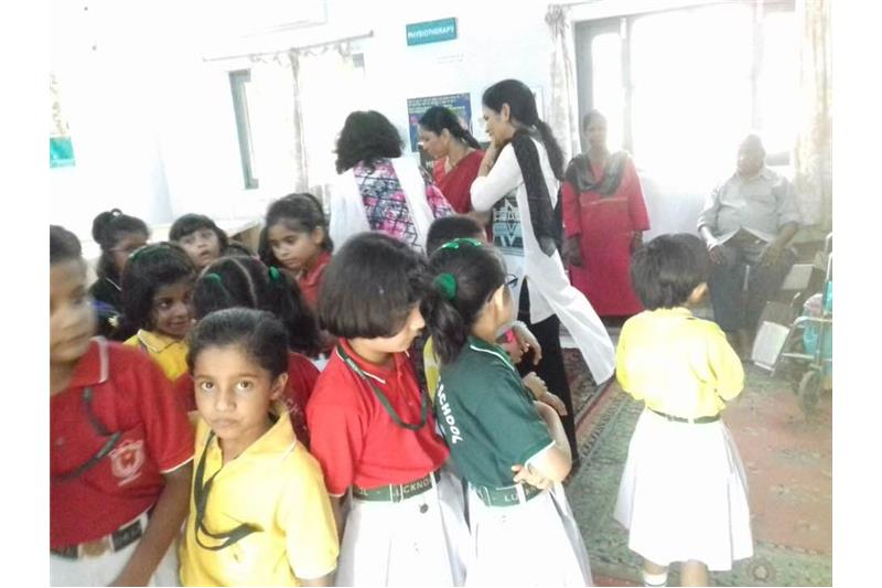 Children from DPS Eldeco visited the Cheshire Home today to celebrate Rakhi 