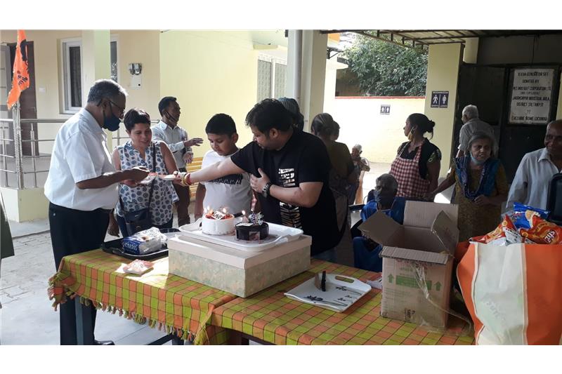 Mr Lav Kumar Kashyap came to home and celebrated his birthday with the residents