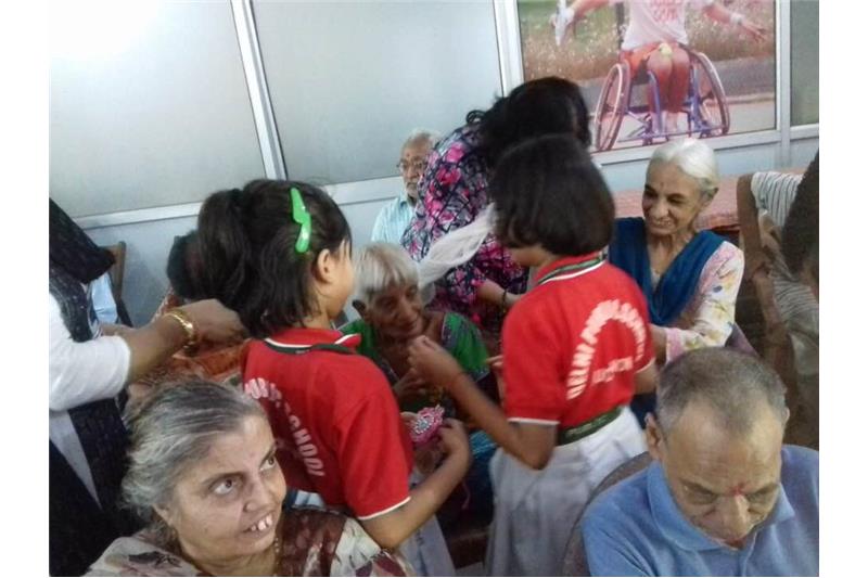 Children from DPS Eldeco visited the Cheshire Home today to celebrate Rakhi 