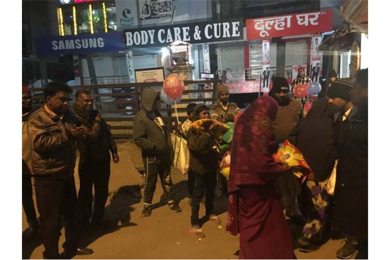Cheshire Home Lucknow and Robin Hood Army volunteers distributed blankets and clothes to the needy at Lucknow