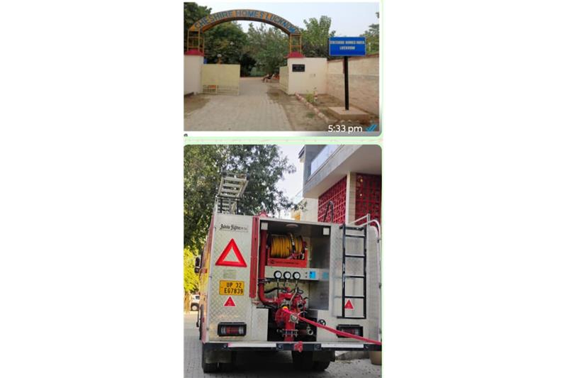 Ganga Jal delivered by UP ;vt at Cheshire home