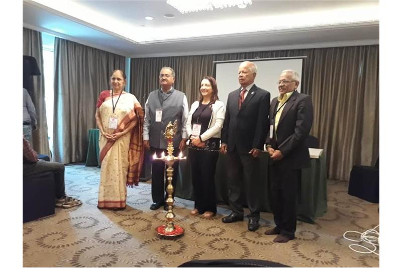 Lighting the lamp to invoke ;ds Blessings for the Cheshire Home AGM at Bangalore 16 Feb 2020.