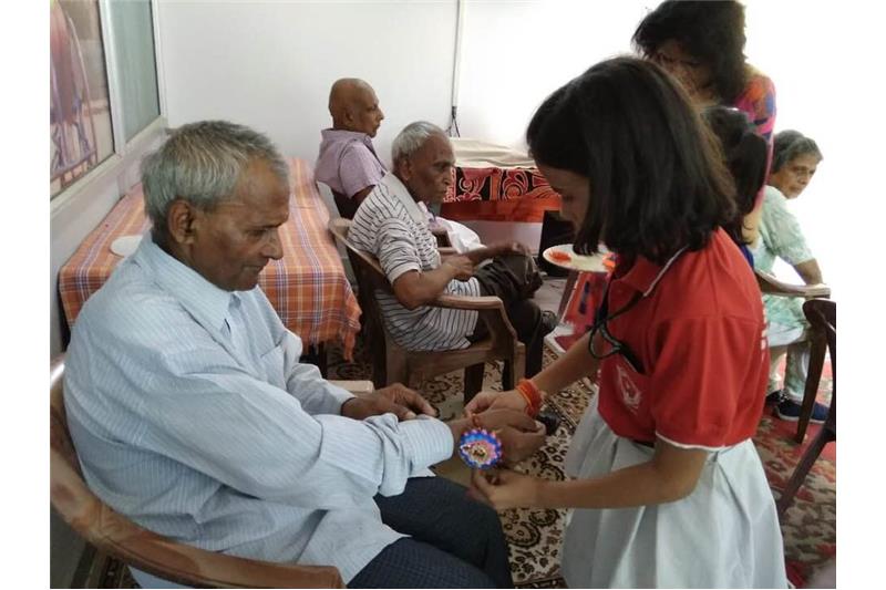 Children from DPS Eldeco celebrated Rakhi with the Residents of Cheshire Home Lucknow.