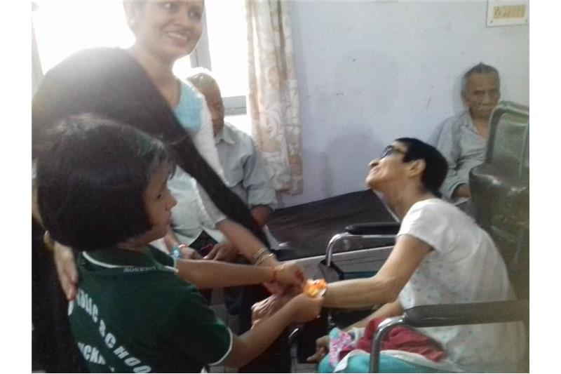 Children from DPS Eldeco visited the Cheshire Home today to celebrate Rakhi 