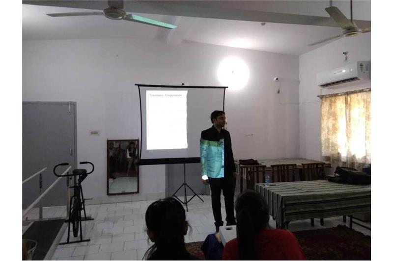 Training of First Aid to residents and staff of Cheshire Home by Dr. Madhuresh (Ortho. Surgeon)from Apollo Hospital