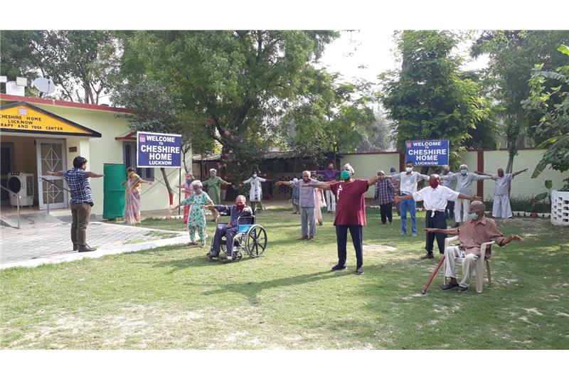 Residents doing physical exercise daily