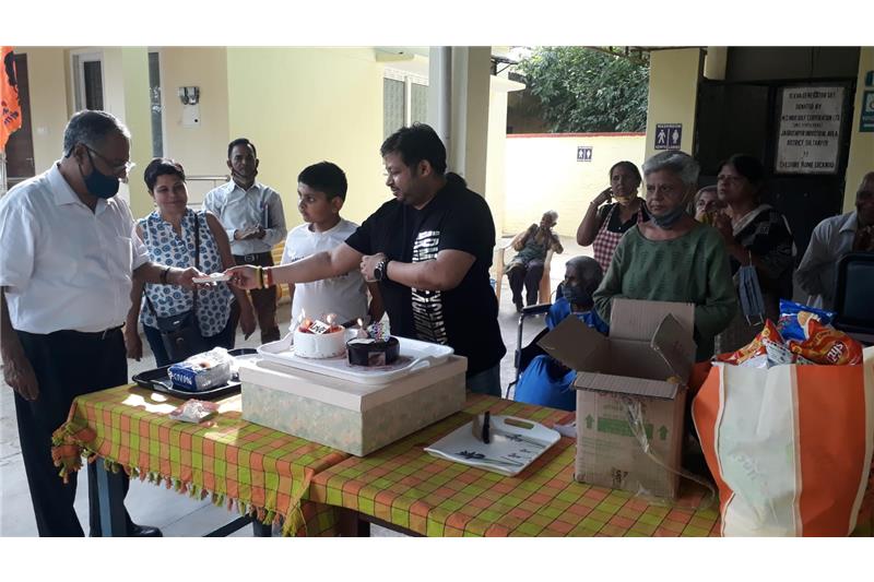 Mr Lav Kumar Kashyap came to home and celebrated his birthday with the residents