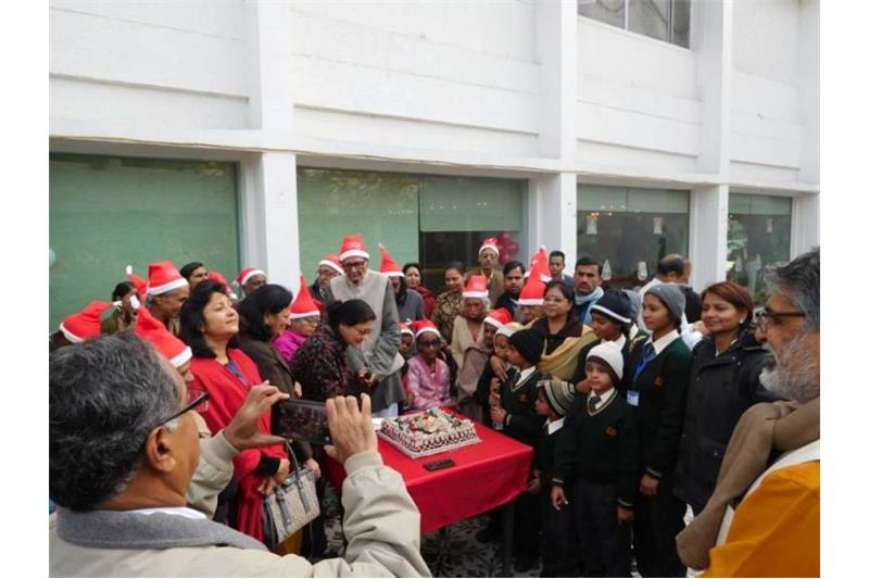 Celebrating Christmas with residents at Clarks Awadh.