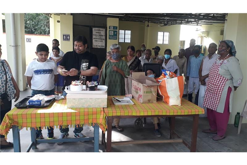 Mr Lav Kumar Kashyap came to home and celebrated his birthday with the residents