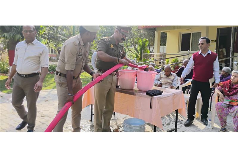 Ganga Jal delivered by UP ;vt at Cheshire home