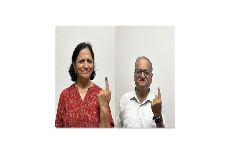The staff of Cheshire Home Lucknow cast their votes for Lok Sabha General Election on 20 May 2024.