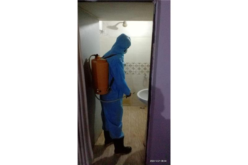 Sanitisation of the Home is carried out every day with Sodium Hypochlorite from inside home to main gate including cottages.