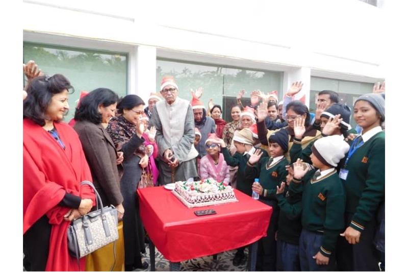 Celebrating Christmas with residents at Clarks Awadh.