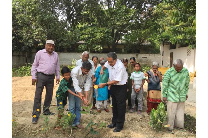 Tree plantation at Cheshire Home