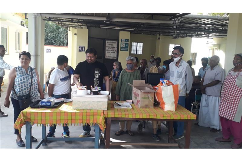 Mr Lav Kumar Kashyap came to home and celebrated his birthday with the residents