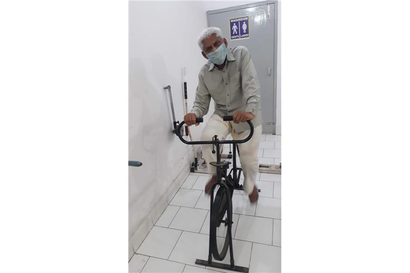 Residents doing physical exercise daily