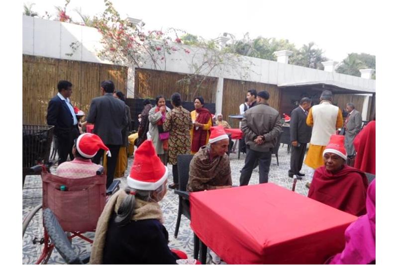 Celebrating Christmas with residents at Clarks Awadh.