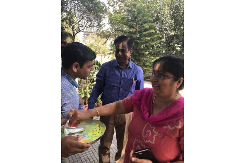 Celebrating Holi with our Residents of Cheshire Home Today. Loved it.