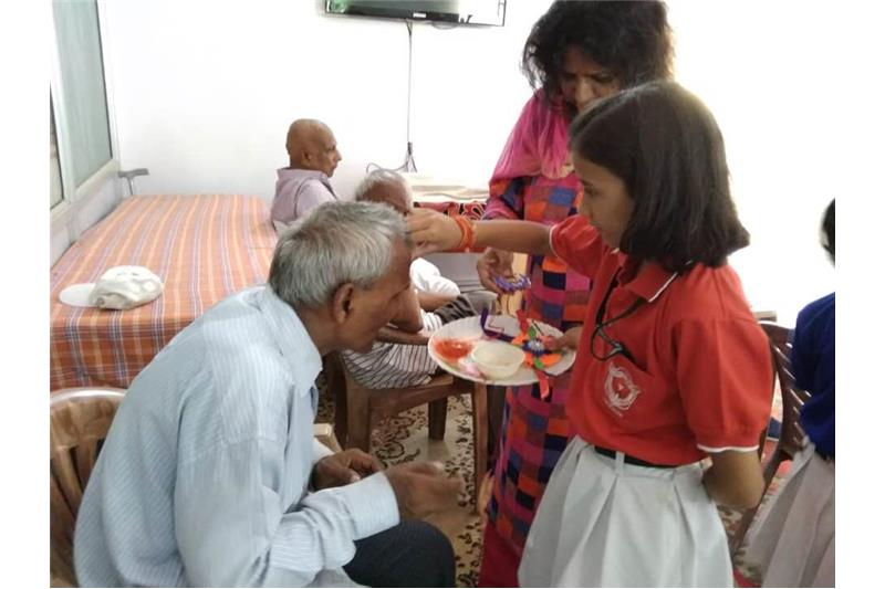 Children from DPS Eldeco celebrated Rakhi with the Residents of Cheshire Home Lucknow.