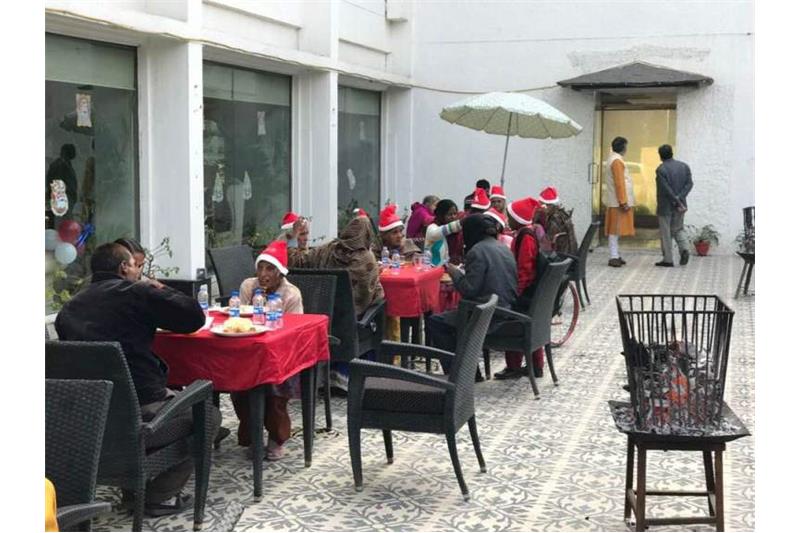 Celebrating Christmas with residents at Clarks Awadh.