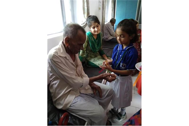 Children from DPS Eldeco celebrated Rakhi with the Residents of Cheshire Home Lucknow.