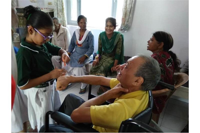 Children from DPS Eldeco celebrated Rakhi with the Residents of Cheshire Home Lucknow.