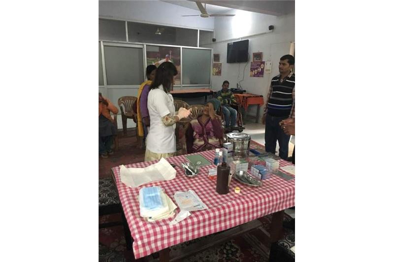 Dr Nikita Sarin Giving Dental Care to our Residents at Cheshire Home