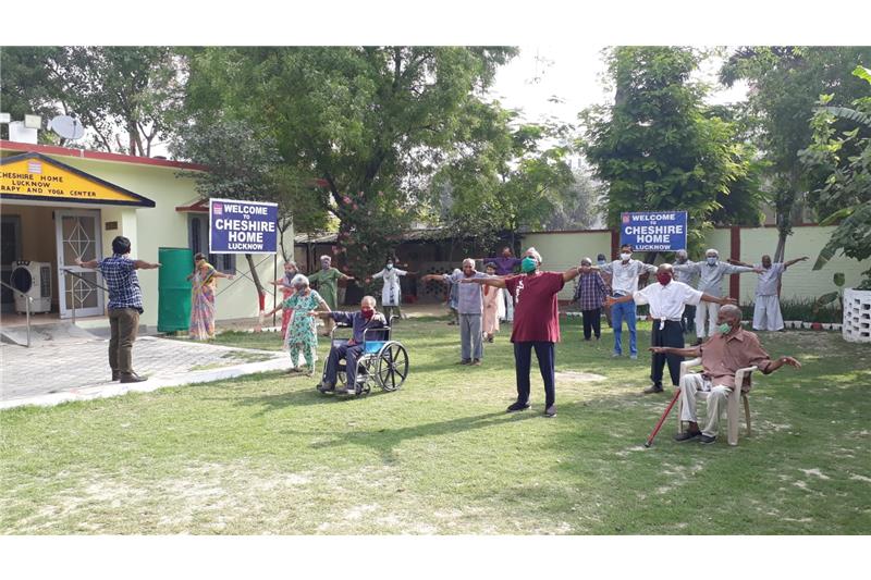 Residents doing physical exercise daily