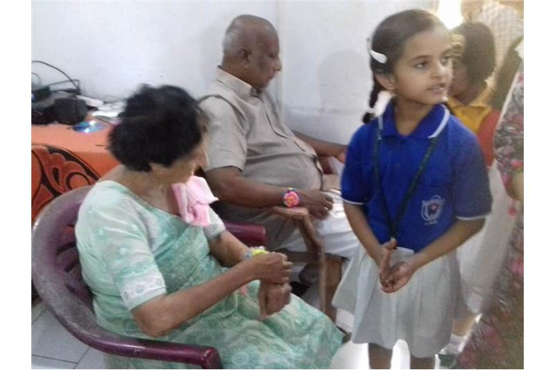 Children from DPS Eldeco visited the Cheshire Home today to celebrate Rakhi 